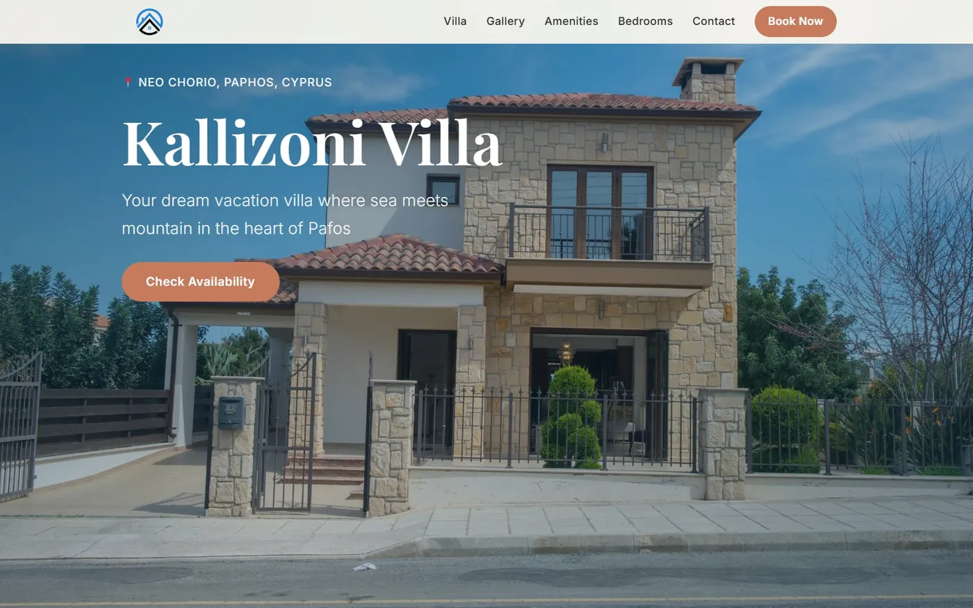 Kallizoni Villa website